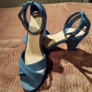 Denim Platform Sandals
